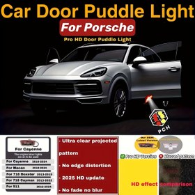 Resim 1 adet for PORSCHE HD Kapı Projektörü Işığı Cayenne(2010-2024), 718 Boxster(2013-2019), 718 Cayman(2013-2022), 911(2012-2024), Macan(2010-2024) Kapı Sis Işığı/Kapı Hoşgeldin Işığı/Mavi Kenar Yok/Fade Kapı Hoşgeldin Işığı, Pilsiz 
