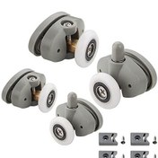 Resim 23 Mm Duş Kapısı Makarası, 4 Adet 23 Mm Sürgülü Duş Kapısı Makarası, 9-12 Mm Cam Delikleri İçin, Duş Kapısı Makaraları 