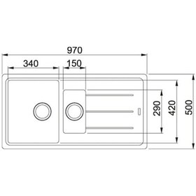 Resim Franke Basıs Bfg 651 1.5 Gözlü Granit Gri Mutfak Eviyesi 