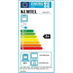 Resim Kumtel Turbo Fanlı Piliç Çevirmeli Siyah Ankastre Fırın 9 Program B66-SGF2(MT) 