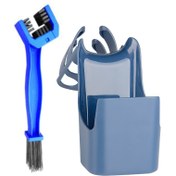 Resim 1 Takım Bisiklet Zinciri Temizleme Kiti, Sıçramaya Karşı Dayanıklı ABS Sağlam Zincir Fırça & Saklama Çantası ile - Ergonomik Fırça ve Dökülmelere Dirençli Tasarım İçeren Yüksek Performanslı Dağ/Yol/BMX/Katlanabilir için Bütünsel Yağlama&Temizlik Sistemi, Şehirliler ve Hibritler için Uygun Geniş Kapasiteli Petrol Deposu Ve Sabit Tabana sahip Gerekli Çoklu Bakım Aracı, İngiliz Çivisi 