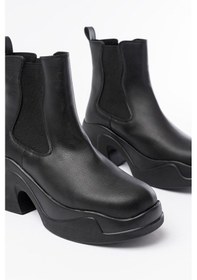 Resim Fz-2400 Siyah Yüksek Tabanlı Lastikli Günlük Kadın Bot Beyaz 