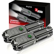 Resim 2'li/1'li Ultra Parlak Taşınabilir Fener - Ayarlanabilir Odak, Uzun Menzil, USB Şarj Kablosuyla Gelir, Şarj Edilebilir Lityum Pil, Dış Mekan Kullanımı İçin Uygundur 