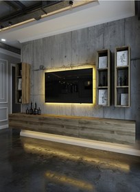 Resim Resital Ledli Duvara Monte Tv Sehpası - Ceviz - W6006-2 Ceviz 