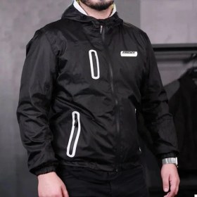 Resim Ebakbak Motosiklet Korumalı Yağmurluk Yırtılmaz Poliamid Membran Kumaş Stopwater Corta Vento Yağmurluk Black ANL0590BL 