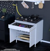 Resim Modilayn Birce Xxl Set Ocak Altı Dolabı 75x88x56 Cm Boyutlarında 2 Kapak 1 Raf Ve 2 Göz Bölmelidir Beyaz 