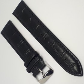 Resim 18mm Siyah Renk Croco Suni Deri Saat Kordonu 