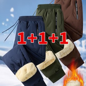Resim 3 Parça Erkek Termal Yüzeyli Polar Pantolon - Ağır Hizmet Tipi Kışlık Kayak & Snowboard Şortu, Esnek Bel Bandı ve Fermuar Kapatma Özelliği, Çamaşır Makinesinde Yıkanabilir, Çoklu Renk Seçenekleri (Siyah, Lacivert, Kahverengi, Beyaz) Outdoor Etkinlikler ve Günlük Giyim için Uygun - Ski Resorts ve Her Günkü Kullanım için Ideal, İç İslemeli Isınma, Şık Çift Taraflı Çanta, İnce Dikiş İplik Detayları, İngiliz İpi Cep Stili, Erkekler için kış pantolonları 