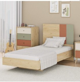Resim Adore Mobilya Terra Tek Kişilik Karyola-florida Meşe/Karışık Renk 107 x 110 x 205 CM 