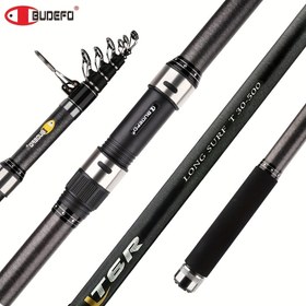 Resim BUDEFO Teleskopik Surf Döner Olta Direği 3.9/4.2/4.5/5.0/5.3m, Karbon Fiber, İki El, Hızlı Eylem, Orta Güç 80-150g, Karp Seyahat Direği, Surfcasting Direği, Surfcasting Ekipmanı | Şık Balıkçı | Dayanıklı İnşaat 