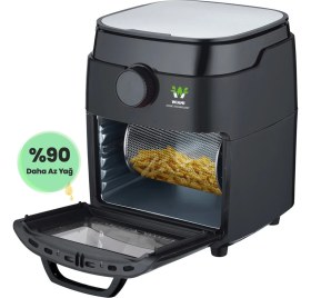 Resim Wiami Air Fryer 12 Litre Siyah Oven Akıllı Fritöz 