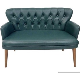 Resim Garden House 2 'li Yeşil Deri Ahşap Ayaklı Ofis Koltuğu Kafe Sandalyesi Bekleme Koltuğu Çay Seti Koltuk Sandalye 2126 Çok Renkli 