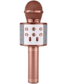 Resim Karaoke Mikrofonlu Hoparlör - Şarjlı -bluetooth Rose Gold 5224 