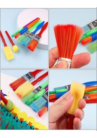 Resim Fırça Seti 6 Lı Plastik Sap Resim Fırçası 1 Paket Suluboya Akrilik Boya Guaj Boya Yağlı Boya Fırca Seti 