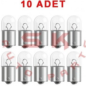Resim SKAUTO 12V R5W 67 Park Stop Ampul Ba15S 10 Adet 