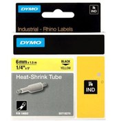 Resim Dymo Rhinopro Isıyla Küçülen Şerit 6Mmx1.5Mt Sarı-Siyah / 