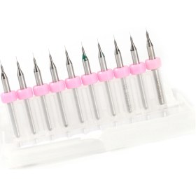 Resim Tenfowee Pcb Delik Açma Uçları Seti 0.1mm - Tungsten Çelik, Keskin Kenar, Kolay Değişim, 10 Adet + Depolama Kutusu 