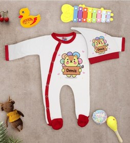 Resim Bk Kids Kişiye Özel Bebek Kıyafeti, Bebek Giyim Hediyesi, Tulum Zıbın Ve Kukuletalı Şapka Seti-10 Çok Renkli 