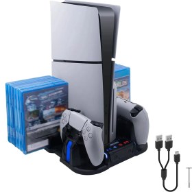 Resim Ps5 Slim Multi Fonksiyonlu Fanlı Şarj Stand 