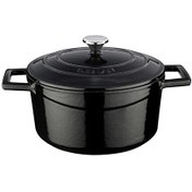 Resim Lava Döküm Folk 20 CM Yuvarlak Siyah Tencere LV Y TC 20 K1 BL 