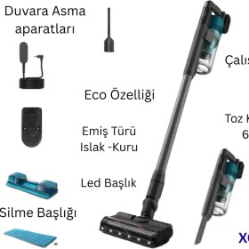 Resim Philips 6000 Serisi Kablosuz Dikey Süpürge, XC6553/01 