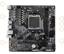 Resim Gigabyte A620M H AMD A520 DDR5 AM5 ATX Anakart Gigabyte