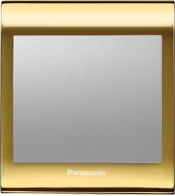 Resim Viko Panasonic Thea Blu Tekli Anahtar Çerçeve Gold+dore, Kapak Metalik Beyaz 