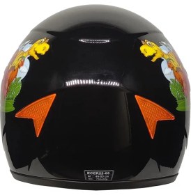 Resim Ebakbak Motosiklet ve Bisiklet Çocuk Kaskı Full Face Pp Material Abs Çocuk Kask Dino Siyah 