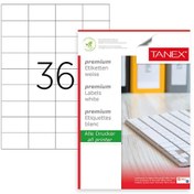Resim Tanex Lazer Etiket tw-2035 100 A4 Sayfa Laser Etiket 52 x 33 mm Boyutunda 1 A4 Sayfada 35 Etiket 
