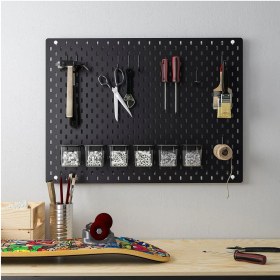Resim 76X56 cm Çok Amaçlı Siyah Pano Pegboard, Düzen ve Organizasyon Için Mükemmel 
