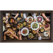 Resim Deniz Çerçeve Akşam Yemeği Kalabalık Tablosu-Çerçevesiz - 50 x 90 cm 