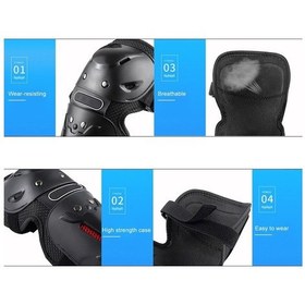 Resim Jokmae Siyah 4 Parça Motosiklet Dirseklik Ve Dizlik Koruma Seti Diğer 