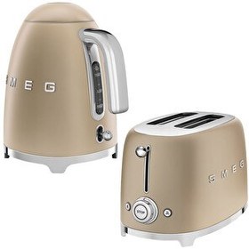 Resim Smeg 50's Style Special Edition KLF03CHMEU Mat Gold Kettle ve 1x2 TSF01CHMEU Mat Gold Ekmek Kızartma Makinesi Seti 