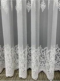 Resim Cortibo Lizbon Serpme Desen 1'e 2,5 Orta Pileli Tül Perde, 150 x 260 