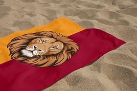 Resim Sarı Kırmızı Aslan Dijital Baskılı Plaj Havlusu Unisex Plaj Havlusu Deniz Havlusu 