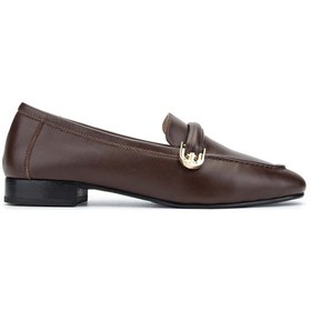 Resim Tamer Tanca Kadın Hakiki Deri Kahverengi Loafer Ayakkabı 775 5406 Bn Ayk Y24 Kahve Dr Kahverengi 