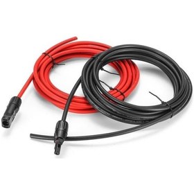 Resim 10 Metre 6mm (5 M Kırmızı 5 M Siyah) Mc4 Konnektörlü Solar Kablo 
