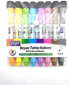 Resim Kraf Beyaz Tahta Kalemi Mıknatıslı & Silgili 8 Li 