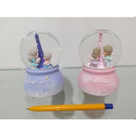 Resim Müzikli Ve Işıklı Kar Küresi 12cm 4139 Mavi 