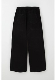 Resim Breeze Kız Çocuk Gabardin Pantolon Geniş Paça Beli Lastikli 5-9 Yaş, Siyah Siyah 