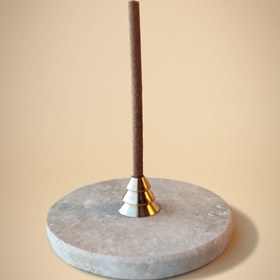 Resim Travertine Tree Brass Stick Incense Burner 
