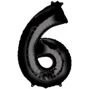 Resim 6 Yaş Siyah Folyo Balon 34 Inc 76 Cm Tüm Yaşlar 