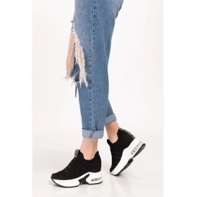 Resim Guja Kadın Siyah Taşlı Gizli Dolgu Topuk Sneakers 