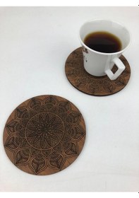Resim Bardak Altlığı Model -15 Kahverengi 