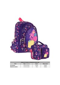 Resim Kaukko Kids Flamingo Detaylı Okul Çantası L5223 Ve Thermo Beslenme Çantası L7223 Seti - Kız Çocuk Mor - Pembe 