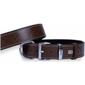 Resim Doggie Konfor Deri Kemik Desenli Boyun Tasması Kahve 4X47-55Cm Kahverengi 