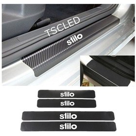 Resim Fiat Stilo Karbon Kapı Eşiği Koruma Sticker Yapıştırma (4 Adet) 