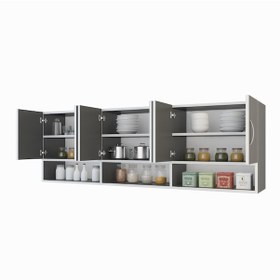 Resim Kenzlife hazır mutfak vice gri 060*180*22 mutfak banyo dolabı kapaklı raflı 