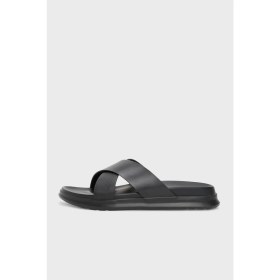 Resim Tommy Hilfiger Deri Çapraz Çift Bantlı Sandalet Erkek Sandalet FM0FM05358 Bds 