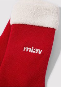 Resim Mavi - Yılbaşı Temalı Miav Bot Çorabı 1913312-10076 Kırmızı 
